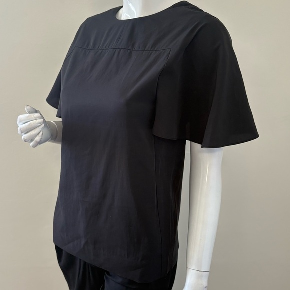 COS Black Butterfly Short Sleeve Top w V Shaped Zip-up Back Normcore - Picture 4 of 5